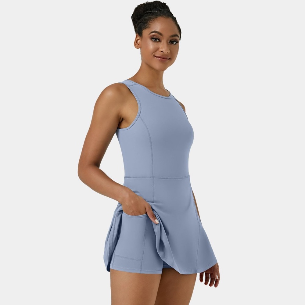 HALARA - NWT Everyday Backless Stretchy 2-in-1 Flare Golf Dress-BFF